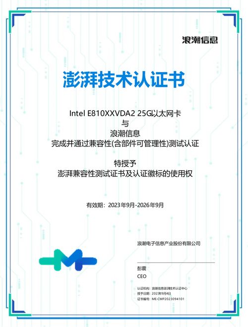 英特爾以太網(wǎng)卡通過(guò)浪潮澎湃認(rèn)證，提升信息系統(tǒng)集成服務(wù)效能